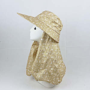 Chapeau seau imprimé libellule rose avec protection du cou pour la protection solaire en extérieur, vêtements décontractés pour femmes adultes - Product Image 4