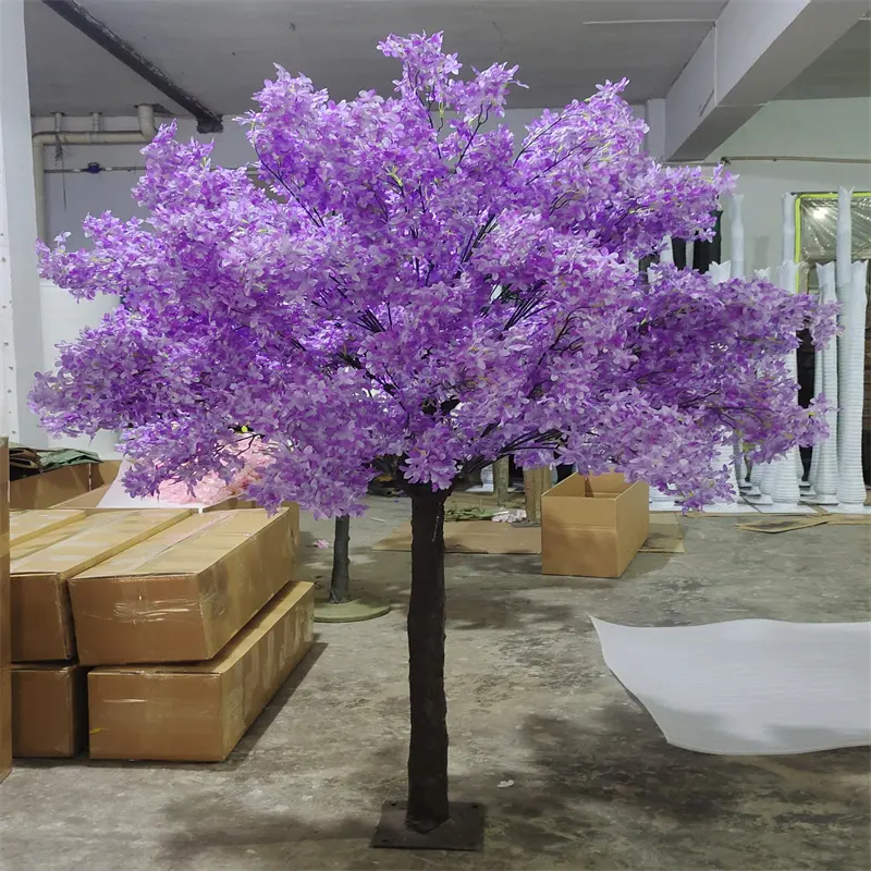 SN-F019 Artificial flowers table centerpieces tree plastic white pink cherry blossom tree for indoor wedding decorations