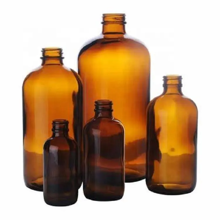 Boston Round Glass Bottles For Essential Oil Amber Pharmaceutical Glass Bottle