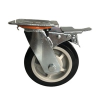 Roues de freinage silencieuses en PU rigides et robustes EFON EF1113 de 6 pouces pour chariots d'entrepôt, d'atelier et chariots à plateau, noires