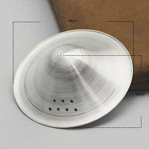 Couvre-tétons en argent 999 pour l'allaitement, ajouré avec petits trous, sans bretelles, ultra-fin, antibactérien, respirant - Product Image 4