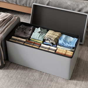 <b>Storage</b> <b>Stool</b> Rectangular Home Ottoman With Lid For Living Room Bedroom Multi Purpose Use - Product Image 2