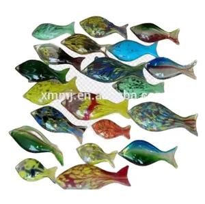 Fish Ornaments Murano Glass Wholesale Hand Made Decorative Blown Art Decoration Europe Customized Folk Art Flower Zibo Glass MJ