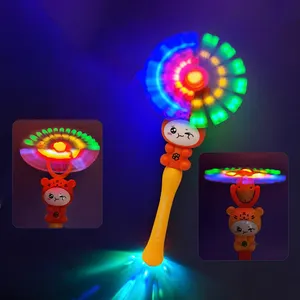 Light Up Musique Spinning Moulin À Vent Clignotant Light Up Jouets Led Arc-En-Ciel De Noël Led Clignotant Musique Moulin À Vent Baguette Magique