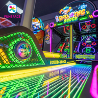 Mesin Permainan Koin 2 Pemain Funspace, Bowling Alley Roller, Olahraga Dalam Ruangan, Arcade, Mesin Permainan Keterampilan Penukaran Tiket