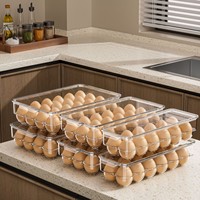Boîte de rangement transparente pour œufs 12/18/24 compartiments, boîte de rangement multifonction pour la cuisine, organisateur d'œufs pour réfrigérateur avec couvercle
