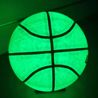Ballons de sport LED qui brillent dans le noir, logo personnalisé, taille 7, ballon de basket en caoutchouc vert