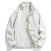 Veste d'hiver chaude en Sherpa pour femmes, couleur unie, fermeture éclair complète, Super douce, microfibre brossée, veste polaire d'extérieur