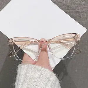 2024 mode luxe femmes rétro lunettes pour dames en gros oeil de chat anti lumière bleue optique lunettes cadre