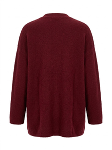 Cárdigan de punto transpirable con cuello redondo y botones para mujer - Estilo casual (para búsquedas por características que se enfocan en el escote) - Product Image 3