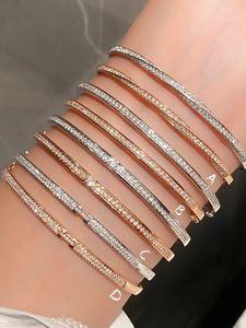 Xinfly - Brazalete de Oro Sólido de 18K con Diamantes Naturales para Mujer, Diseño de Lujo, Última Moda, Brazaletes Brillantes - Product Image 1