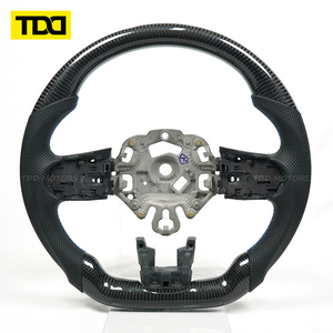 Volante de Fibra de Carbono Brillante TDD Compatible con Mini Cooper, Empuñadura de Cuero Negro Perforado, Hecho a Medida - Product Image 1
