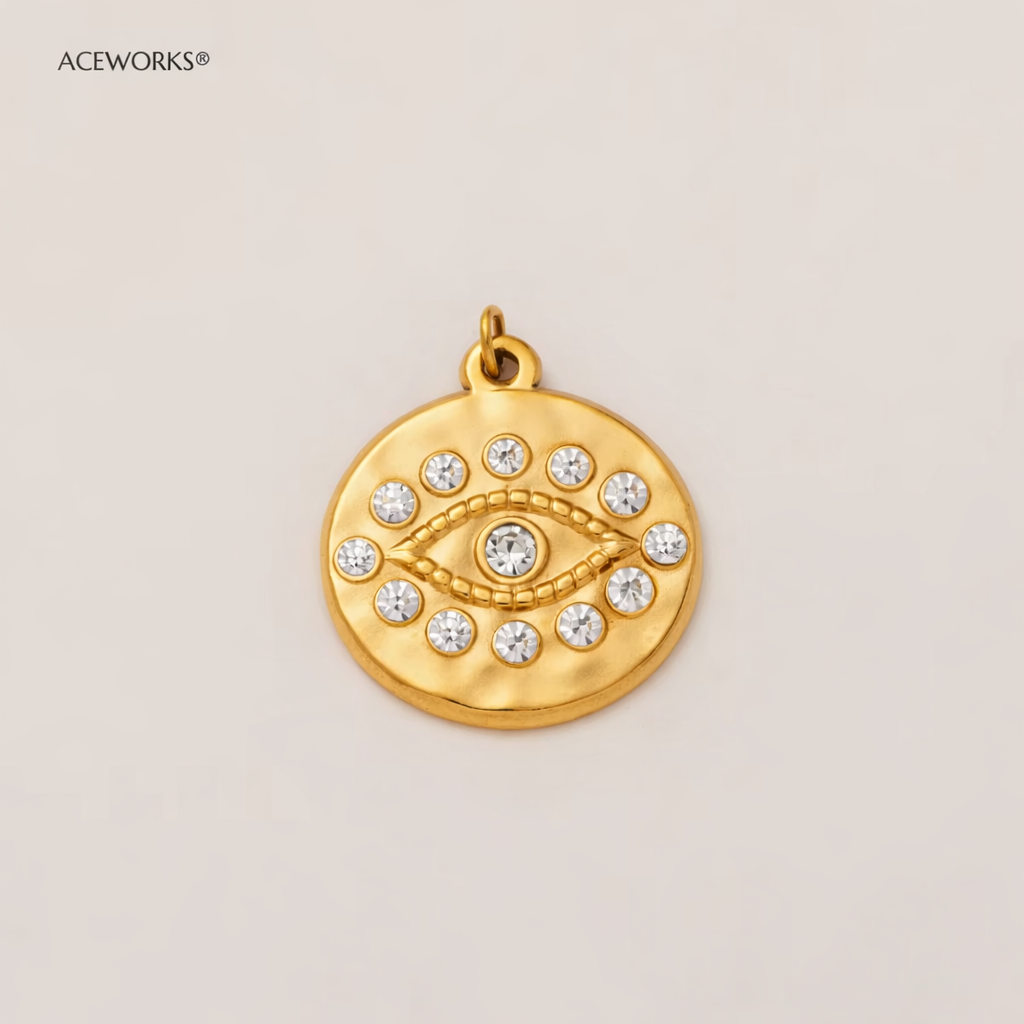 Pendentif Œil Maléfique Gaze Doré