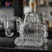 Carafe à whisky en verre borosilicate de 300 ml en forme d'excavatrice avec logo personnalisé pour cadeaux d'entreprise et articles de bar haut de gamme