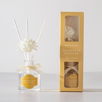 Diffuseur à bâtonnets en verre de 50 ml avec bâtonnets en rotin, huile essentielle naturelle, parfum d'ambiance, cadeau personnalisé, usine OEM ODM