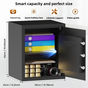 خزنة أوروبية أمريكية صغيرة مضادة للسرقة للمكاتب مع قفل ببصمة الإصبع وكلمة مرور، مقاس 33×33×36 سم، للتجارة عبر الحدود الحصرية - Product Image 2