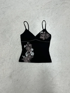 2026 New Vintage Floral Print V Neck <b>Spaghetti</b> <b>Strap</b> Crop Cami Top Women Sexy Backless Slim Fit Tank - Product Image 6