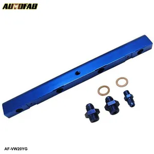 AUTOFAB-HQ Atas Pakan Injector Aliran Tinggi Pemakaian RAIL Kit untuk VW Audi 20V 1.8T Biru Aluminium Billet EP-VW20YG