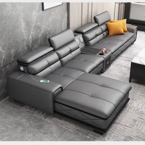Modern Living Room Sofas Light Luxury Leather Fabric Sectionals 7 Seater Adjustable Sofa Set