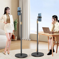 Support de Téléphone d'Usine Réglable Rotation 360 Trépied en Métal pour Sol Support de Téléphone Portable pour Streaming en Direct