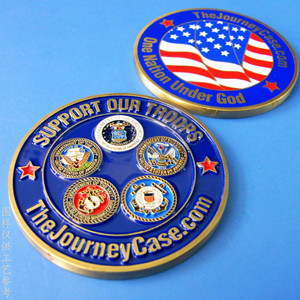 Moneda Conmemorativa de Metal Hecha a Medida, Redonda, de Aleación de Zinc, con Relieve, Regalo Coleccionable, Diseño de Bandera Americana - Product Image 1