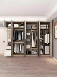 Ensemble de placard de chambre à coucher intégré moderne - Étagères latérales éclairées par LED et coiffeuse avec armoires à bords incurvés - Product Image 6