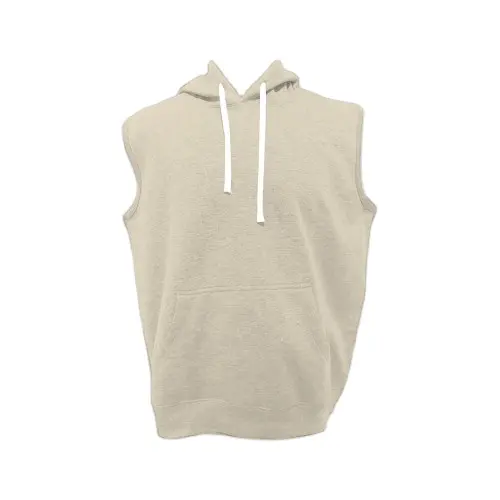 Katoen Blend Leeg Mouwloze Hoodie Met Kangoeroezak