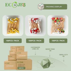 100 Palillos de Bambú para Halloween con Diseño de Calabaza, Fantasma, Araña y Sombrero de Bruja, Palillos para Cócteles, Aperitivos, Postres y Decoración de Fiestas - Product Image 5