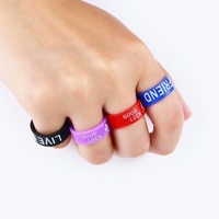 Bagues de doigt en silicone multicolores et colorées, élastiques, disponibles en stock, impression personnalisée possible
