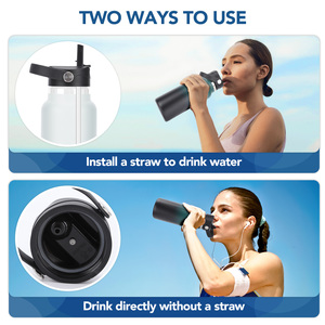 Nắp chai nước với rơm nhựa BPA miễn phí miệng rộng không gỉ chai nước rơm nắp cho pop-up thay thế nắp cap thể thao - Product Image 5