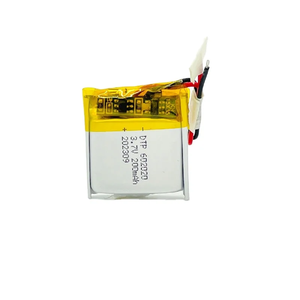 מפעל oem זעיר-מוצק סוללה ליתיום פולימר 602020 <span class=keywords><strong>602025</strong></span> נטענת מוסמך <span class=keywords><strong>200Mah</strong></span> 500-1000 מחזור חיים- - Product Image 1