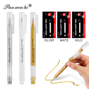 Lot <span class=keywords><strong>de</strong></span> 12 stylos métalliques argent or stylo à encre dorée 1mm stylos gel blancs à pointe fine pour artistes dessin croquis carte d'illustration - Product Image 1