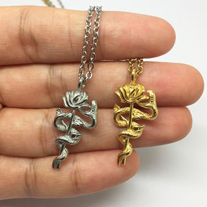 Pendentif <span class=keywords><strong>Serpent</strong></span> sans ternir bijoux or 18K gothique en acier inoxydable femmes hommes <span class=keywords><strong>Serpent</strong></span> charme personnalisé Rose <span class=keywords><strong>Serpent</strong></span> collier - Product Image 2