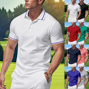 Camisas de Golf de Lujo para Hombre, 100% Poliéster, Antiarrugas, Bordadas, de Alta Calidad, Elásticas, Tallas Grandes, con Logotipo Personalizado - Product Image 2