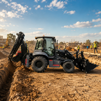 Chargeuse sur pneus FEIST 3CX 4x4 de 7,6 tonnes avec moteur Yuchai Diesel, équipement de construction avec commande PLC