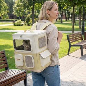 YBtoopet Cat <b>Carrier</b> With Trolley Handle Soft-Sided Breathable Large Capacity <b>Pet</b> Travel Bag For Cats Up To 5kg - Product Image 2