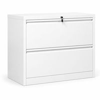Meuble de classement latéral en acier extra large à 2 tiroirs avec serrure pour le rangement de dossiers suspendus A4, Letter, Legal et le mobilier de bureau