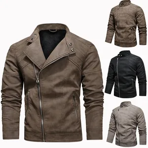 High Quality Plush Leather Jacket Plus Size Chaquetas Para Hombres Designer Clothes For Men Leather Jacket Men