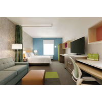 Perabot Hotel Home 2 by Hilton Hospitality Furniture Melamine Desain Perabot Hotel Tahan Lama Panel Dinding TV untuk Kondominium Perabot Kamar Mandi Hotel
