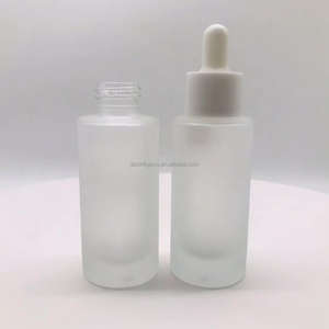 Bouteille sérum à épaule haut incliné en verre, transparent et givré, avec compte-gouttes en plastique, 30ml, livraison directe d'usine, nouveau style - Product Image 6