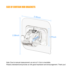 Vente en gros de 2 clips de tringle à <span class=keywords><strong>rideau</strong></span> en plastique transparent-<span class=keywords><strong>support</strong></span> de tringle à <span class=keywords><strong>rideau</strong></span> auto-adhésif sans perçage pour la maison cuisine salle de bain - Product Image 4