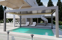 Vente en gros de pergola de jardin à toit rétractable pour extérieur, pare-soleil étanche, persienne motorisée en aluminium, télécommande, pression naturelle