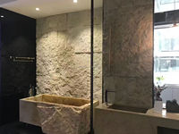 Panneaux de revêtement mural 3D en pierre naturelle, blocs de calcaire beige brut fendus, dalles et tuiles à finition naturelle, aspect roche brisée