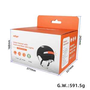 Ulip Black Helmet with Lights Front and Rear lights LED Lights <b>Electric</b> <b>Scooter</b> Helmet Bicycle Riding Adjustable Safety Helmets - Product Image 4