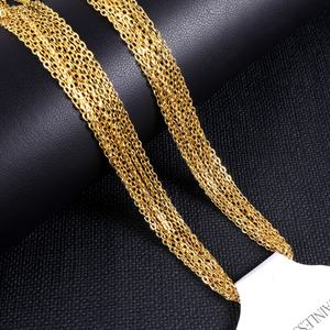 Collar de Cadena Delgada de Acero Inoxidable Barato, en Oro 18k, Plata, Oro Rosa y Negro, con Recubrimiento PVD - Product Image 4