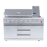 Îlot de cuisine extérieur écologique en acier inoxydable 304 avec armoire à 4 tiroirs pour divertissement en plein air et équipement de cuisine