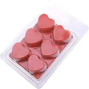 Moldes de cera transparente en forma de corazón, cajas de embalaje de concha de plástico, personalizado, 20,5x7,5x3CM