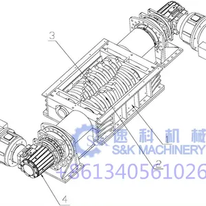 Werksverkauf Aluminium Dose Shredder Kunststoff Papier Metall Doppelwellen-Schreddermaschine