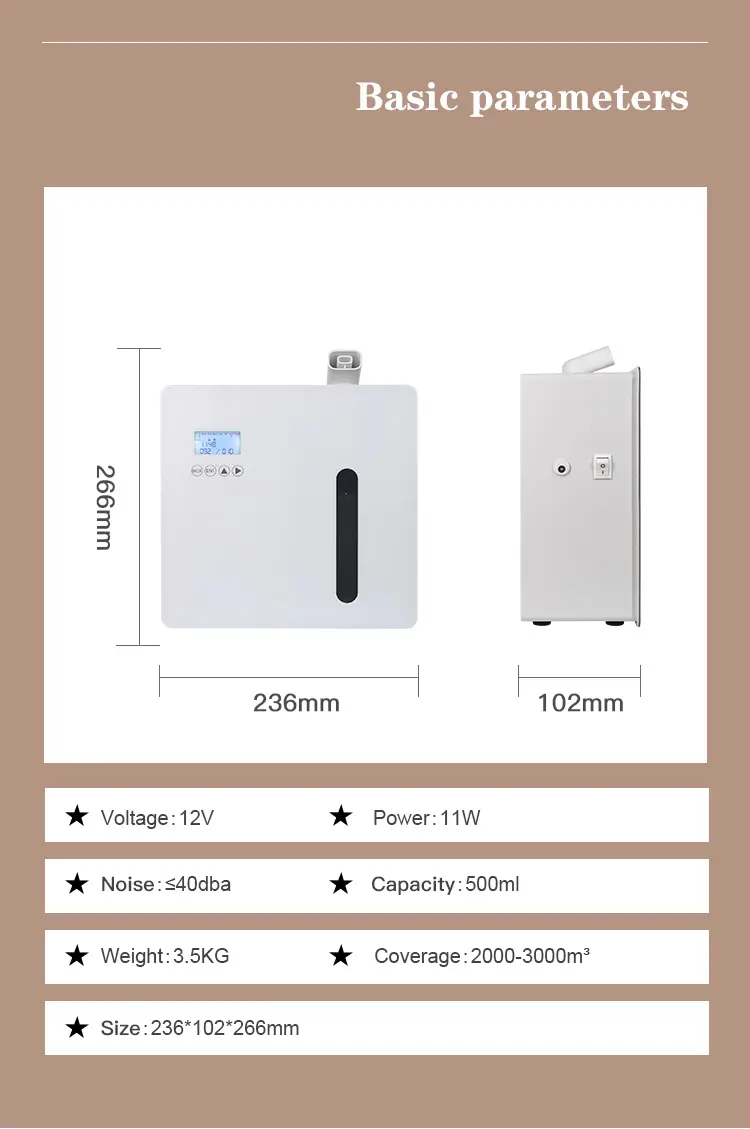 CREAROMA新着フレグランス空気清浄機インテリジェントHVACディフューザーメタルアロママシンホテルロビー用