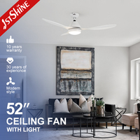 Ventilateur de plafond 1stshine de 52 pouces avec télécommande, efficace, de qualité supérieure, vente en gros, haute performance, avec éclairage LED